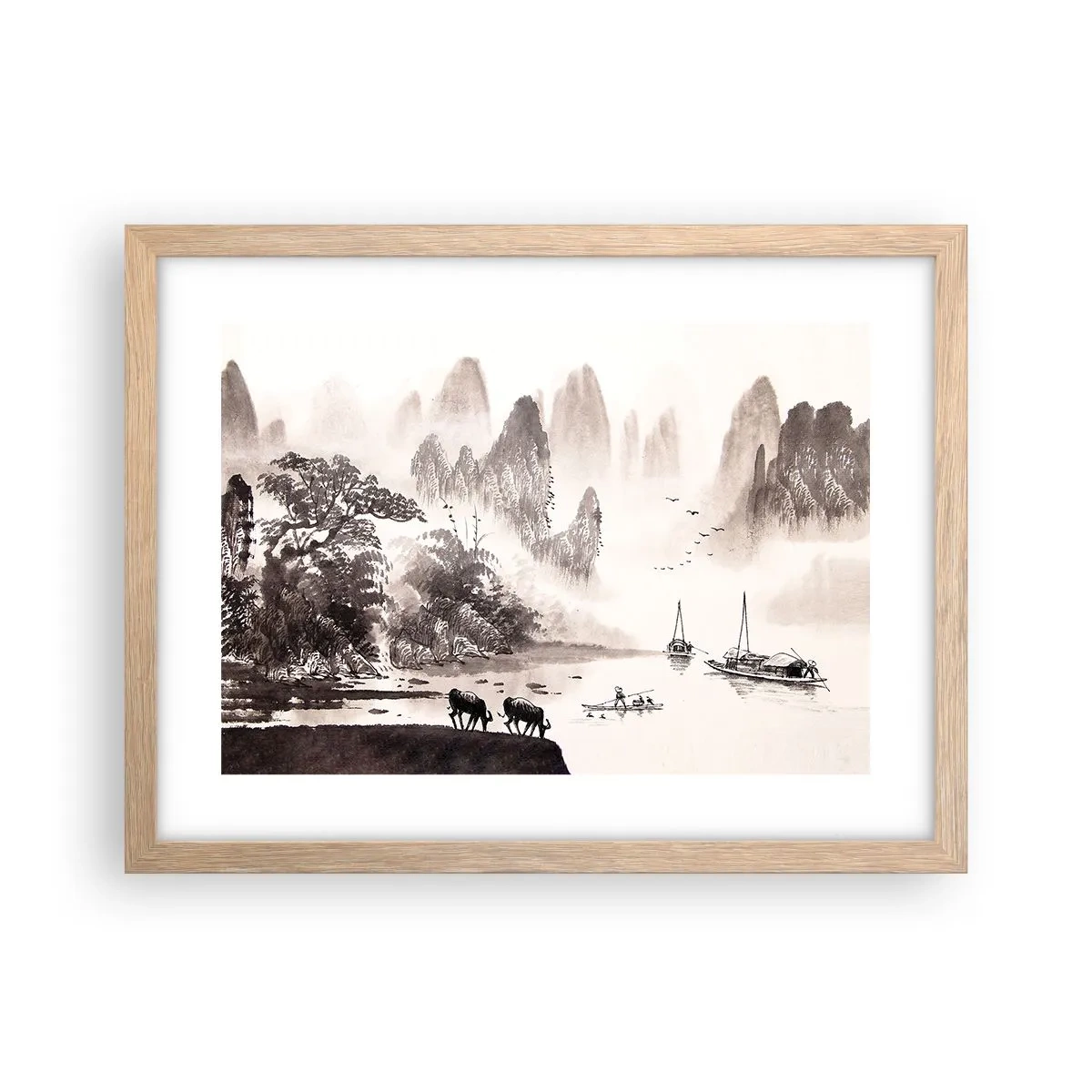 Poszter világos tölgy keretben - Kelet egzotikus hétköznapjai - 40x30 cm