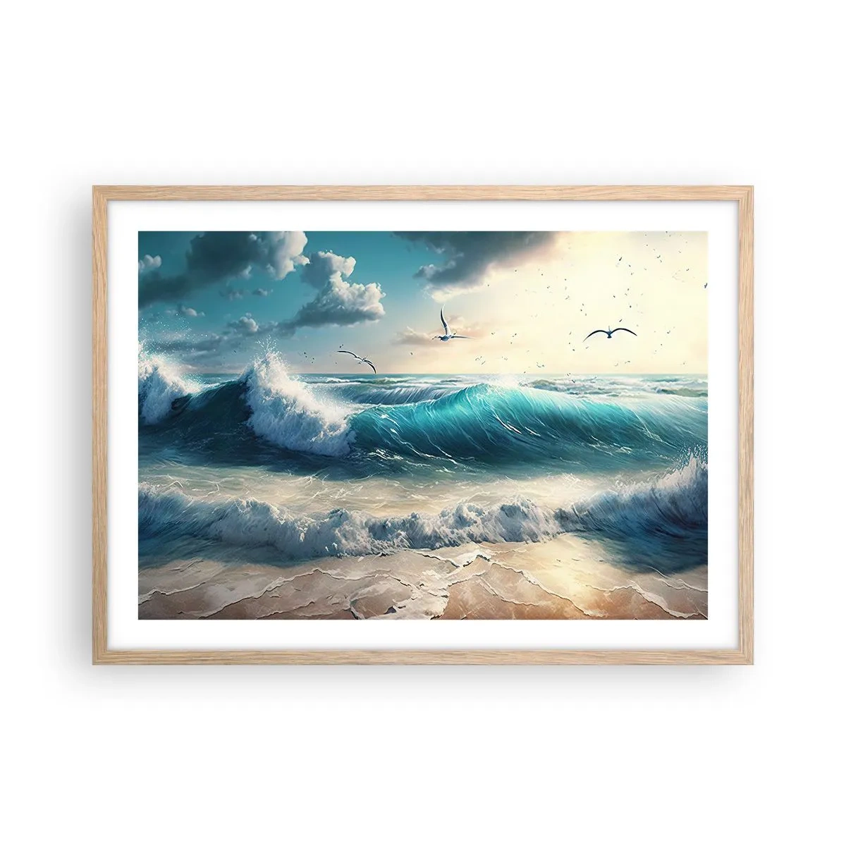 Poszter világos tölgy keretben - Zaj csak neked - 70x50 cm