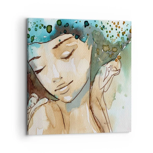 Vászonkép - Lady in blue - 70x70 cm