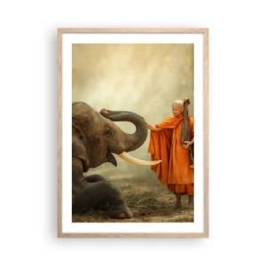 Poszter világos tölgy keretben - Találkozás az utazáskor - 50x70 cm