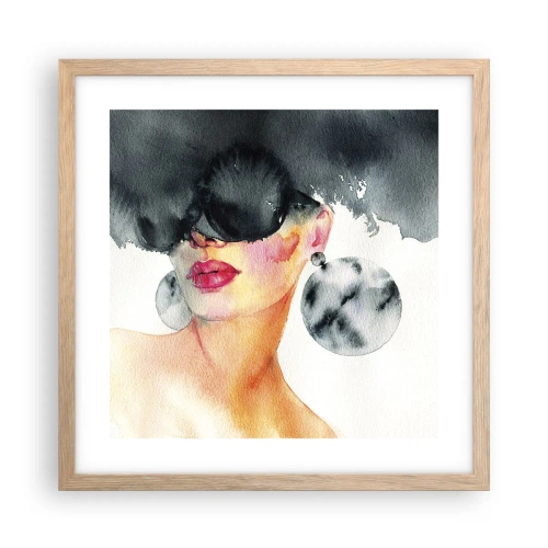 Poszter világos tölgy keretben - Az elegancia titka - 40x40 cm