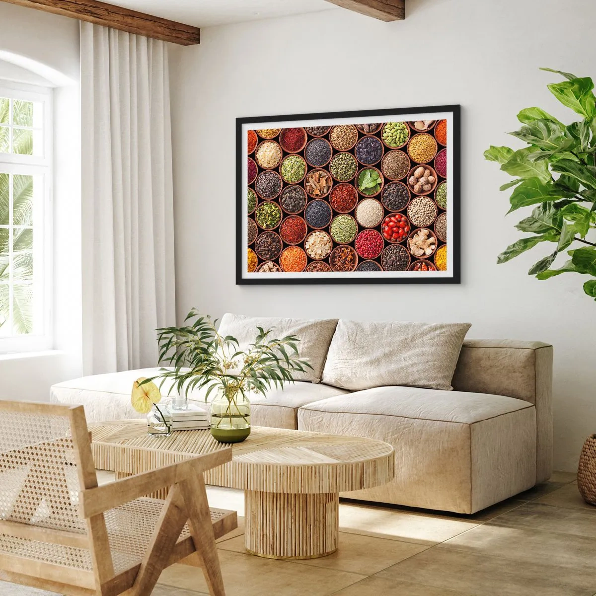 Poszter fehér keretben - A világ összes íze - 100x70 cm