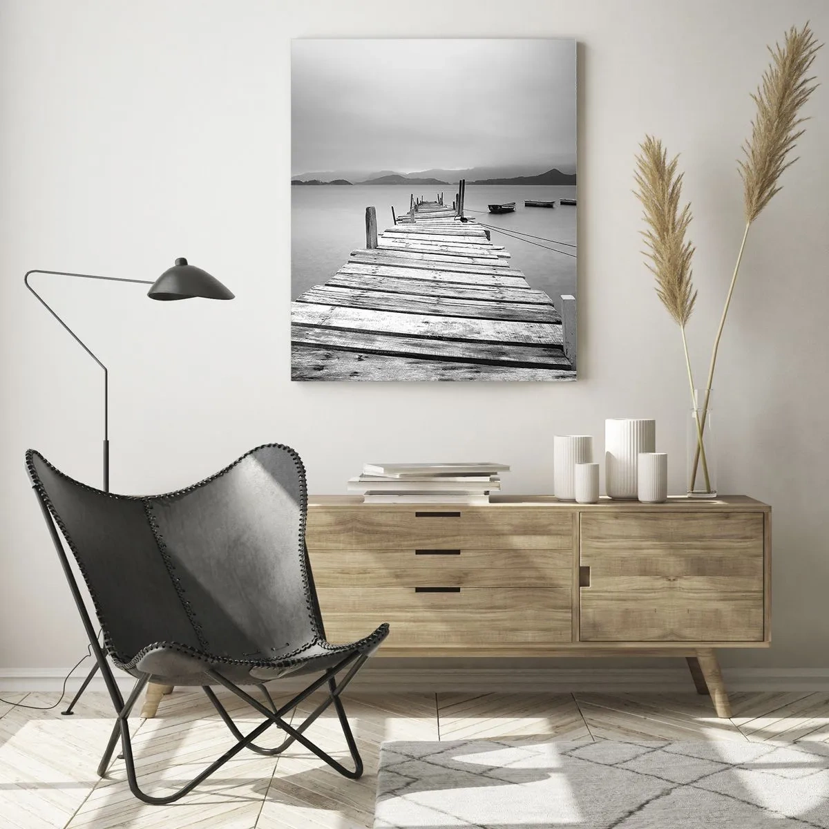 Üveg kép - Hegyeken és tengereken túl - 50x70 cm