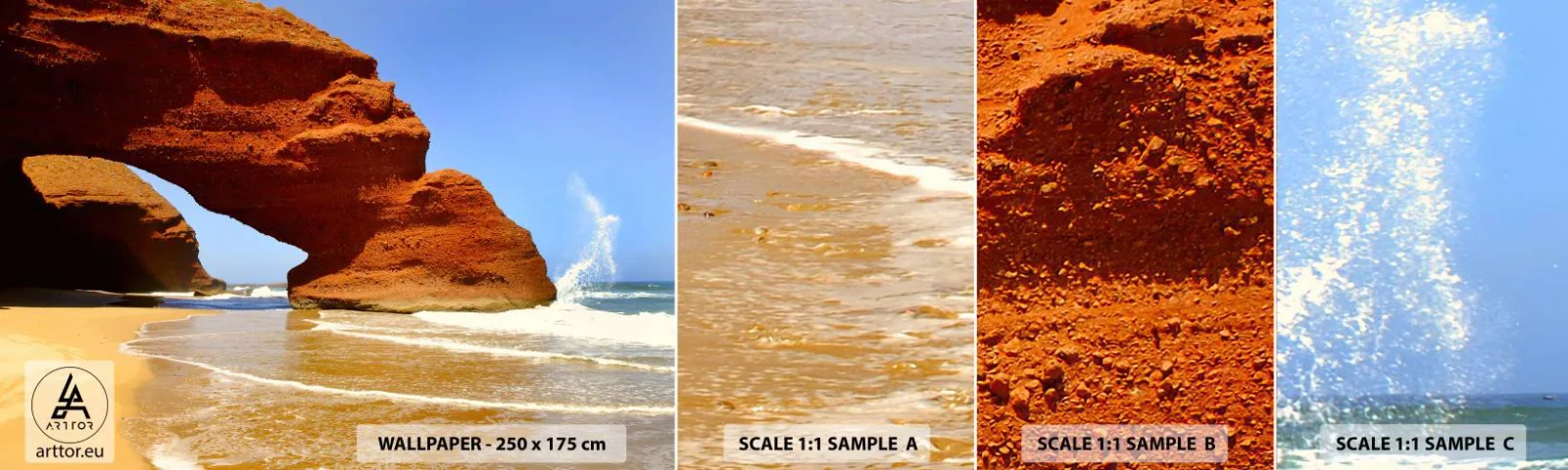 Fotótapéta Minta Standard Eco - Víz és szél évezredek óta - Tájkép, Marokkó, óceán - 100x30 cm