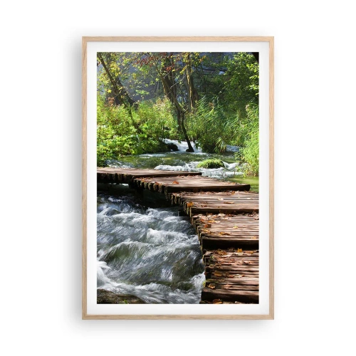 Poszter világos tölgy keretben - A habzó zuhatag felett - 61x91 cm