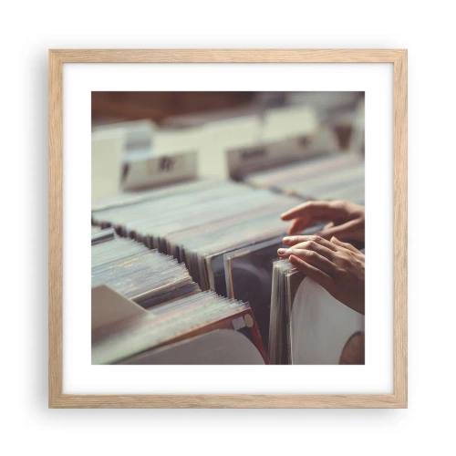 Poszter világos tölgy keretben - Érzelmeket keresése - 40x40 cm