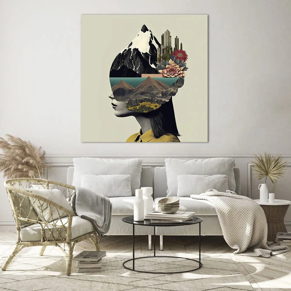 Üveg kép - Nő - mindig rejtély - 50x50 cm