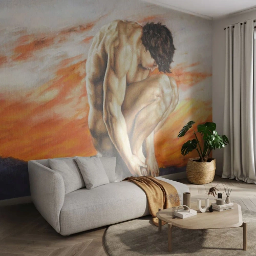 Fotótapéta Premium Canvas - Elmerülve önmagában - Test, Férfi, Szobor - 150x105 cm