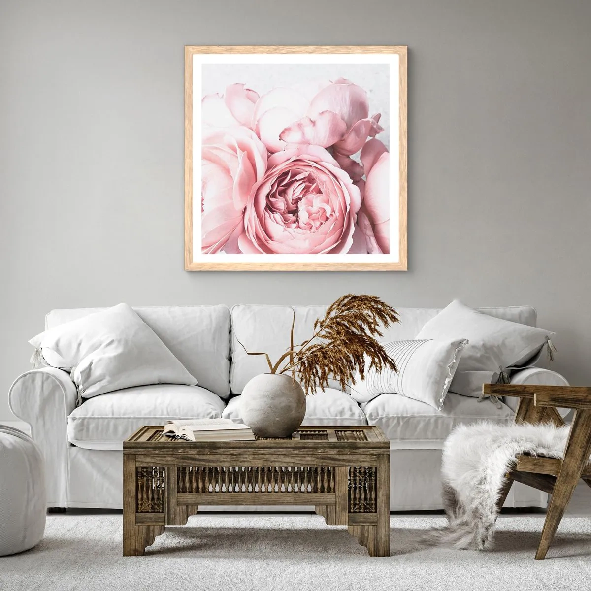 Poszter világos tölgy keretben - A romantikusoknak - 30x30 cm