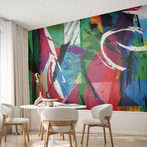 Fotótapéta Premium Sand - Gyorsan, élénken és ugrálva - Absztrakció, Darab, Modern művészet - 350x256 cm