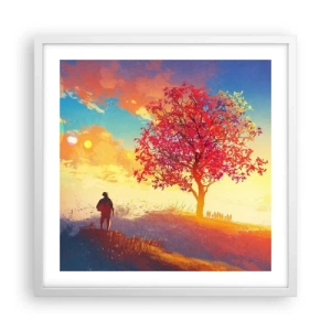 Poszter fekete keretben - Zarándok a célállomáson - 50x50 cm