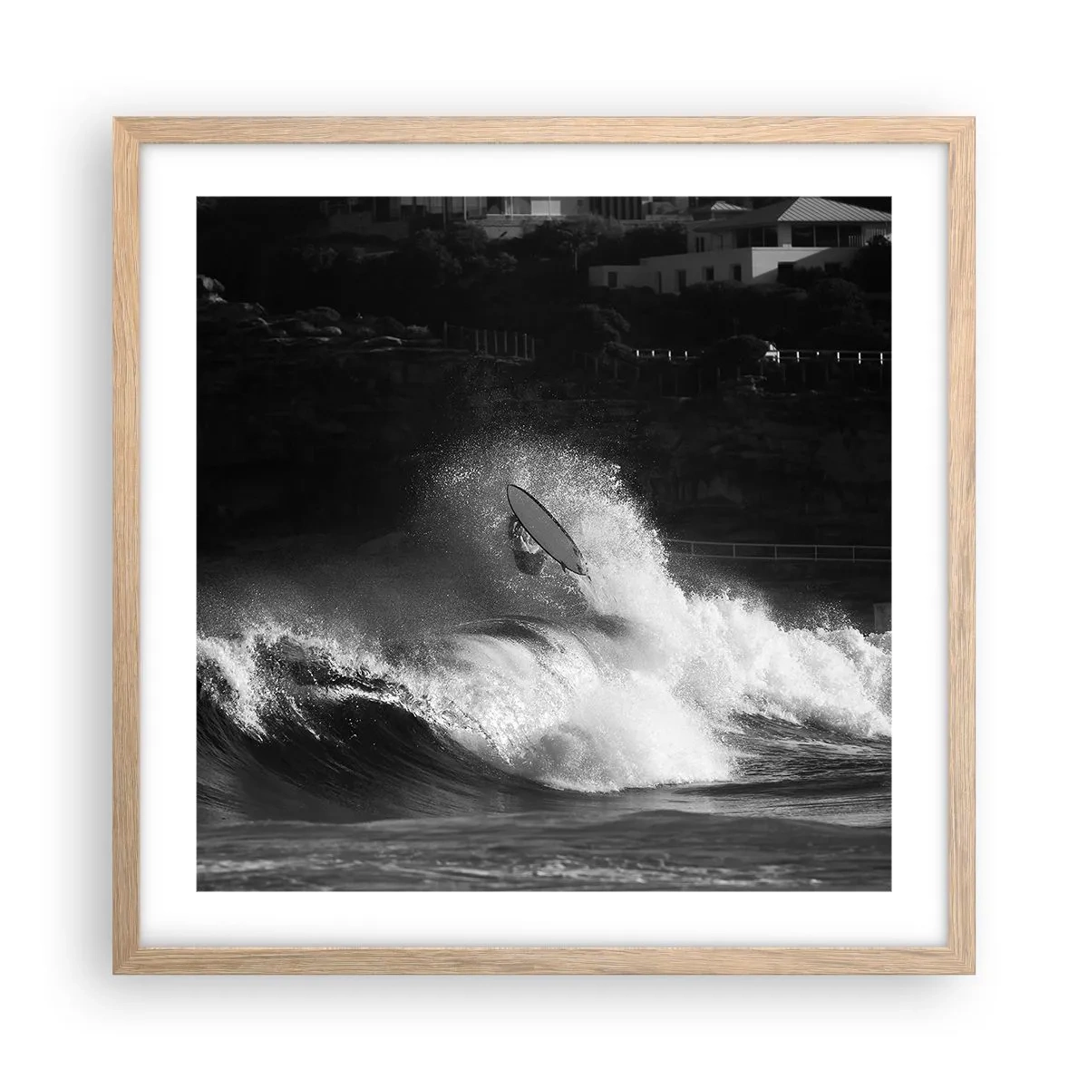 Poszter világos tölgy keretben - Kihívás elfogadva! - 50x50 cm