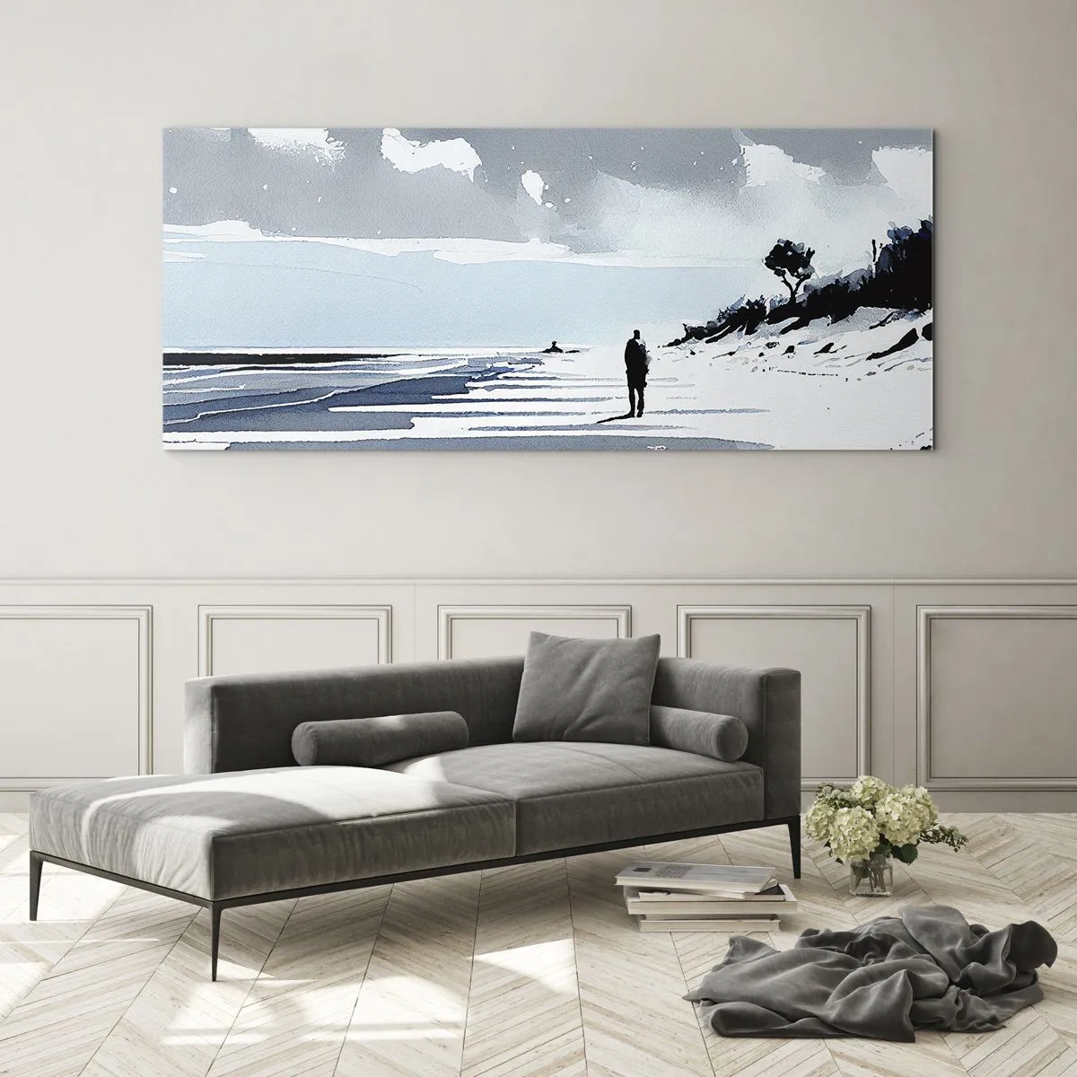 Üveg kép - Egyedül - 120x50 cm