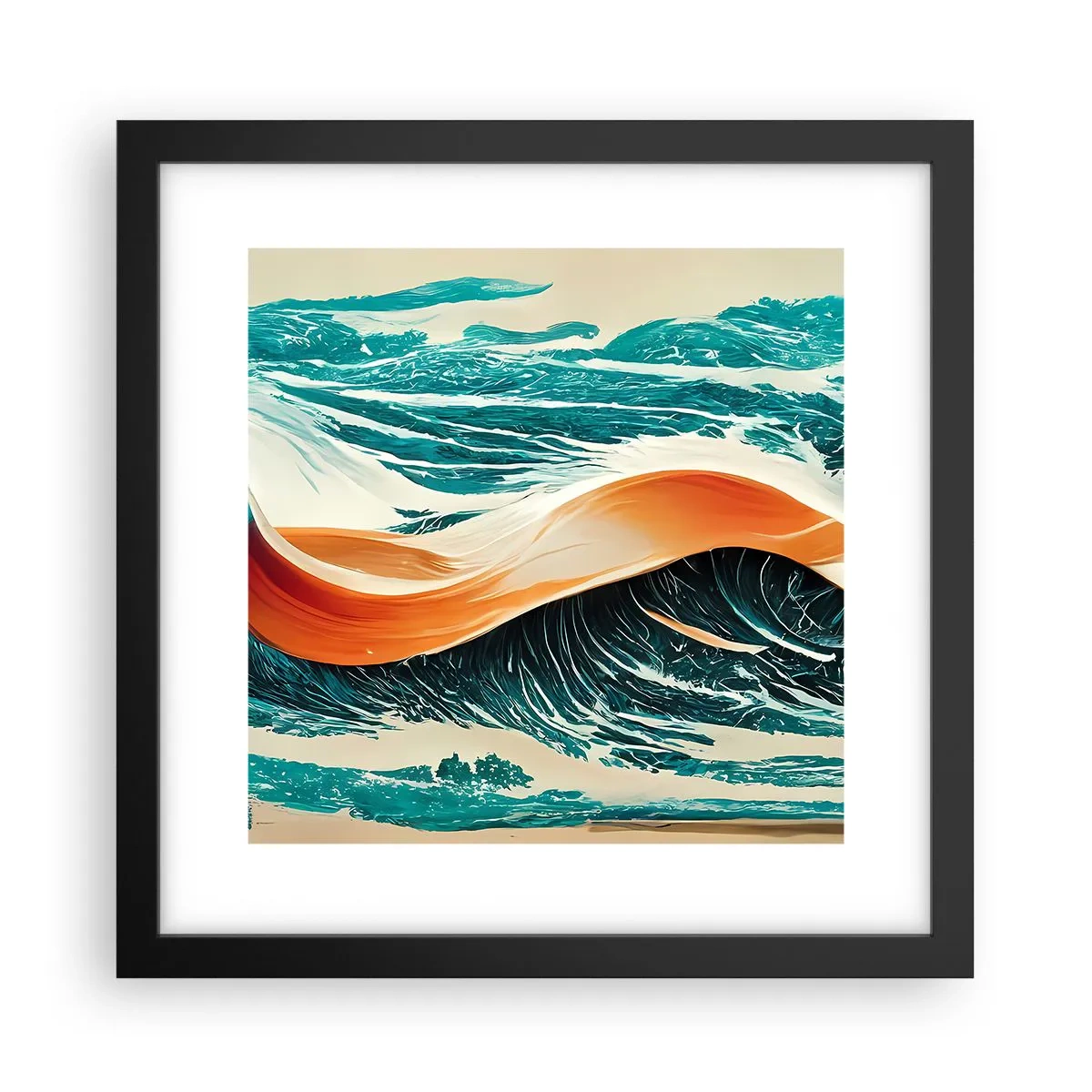 Poszter fehér keretben - Szörfös álma - 30x30 cm