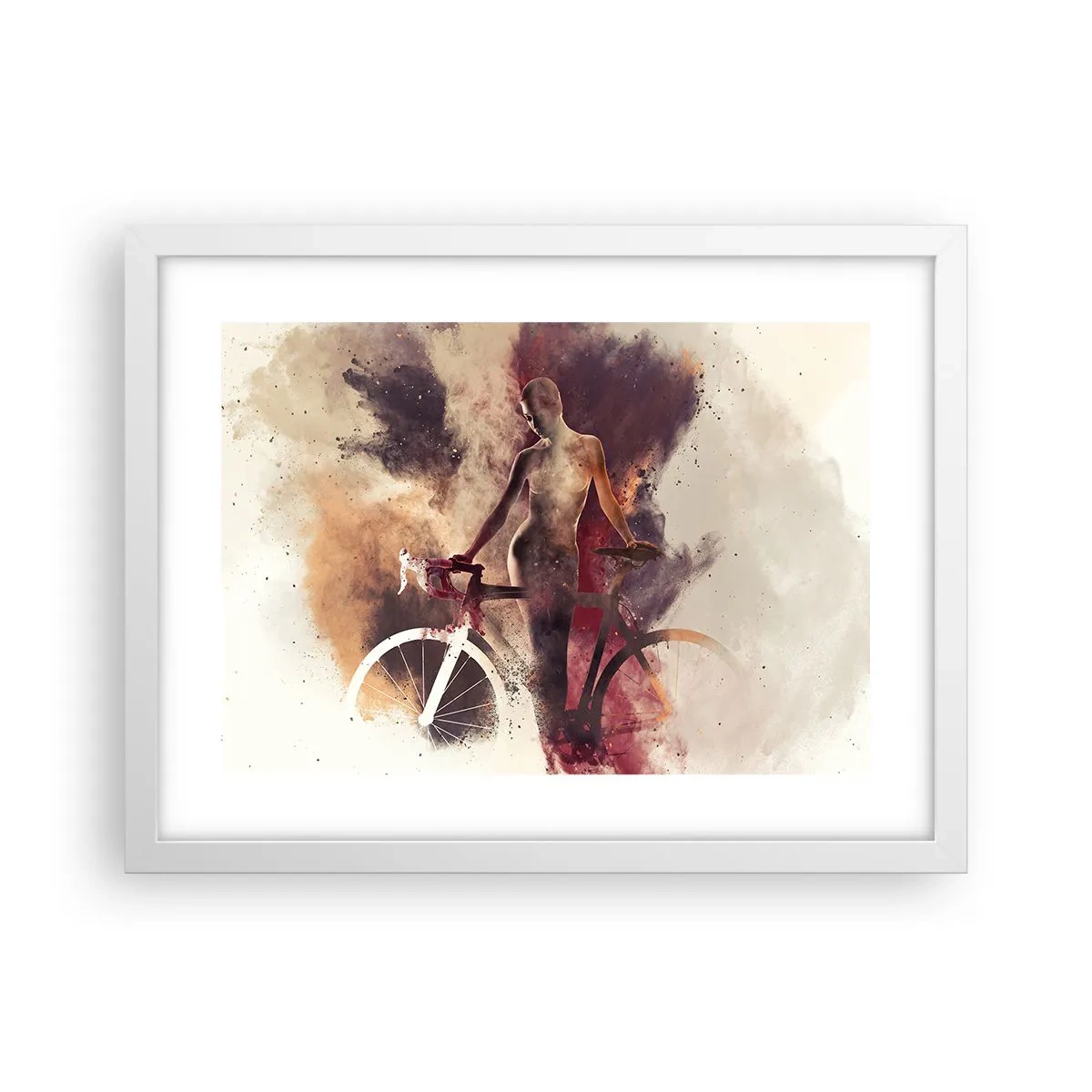 Poszter fekete keretben - Márvány formájú kerékpáros lélek - 40x30 cm