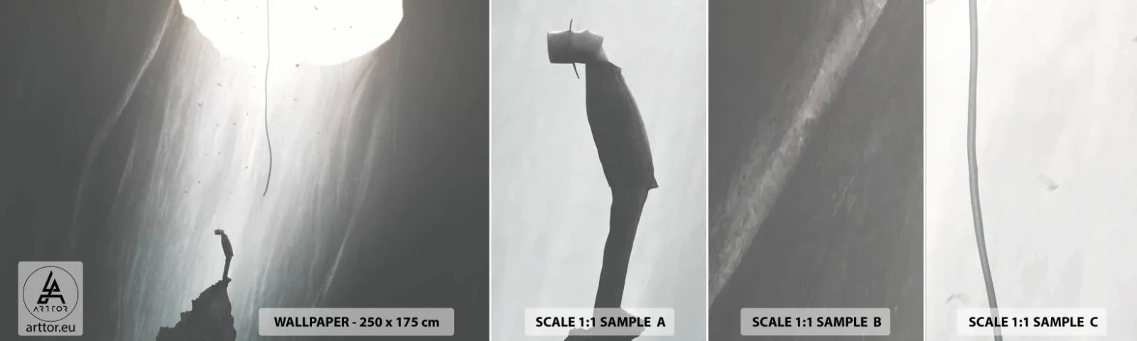 Fotótapéta Minta Standard Eco - Mindig van kiút - Barlang, Férfi, Mászó - 100x30 cm