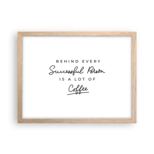 Poszter világos tölgy keretben - A siker titka - 40x30 cm