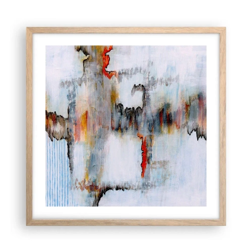 Poszter világos tölgy keretben - Egy bottal a vízen - 50x50 cm