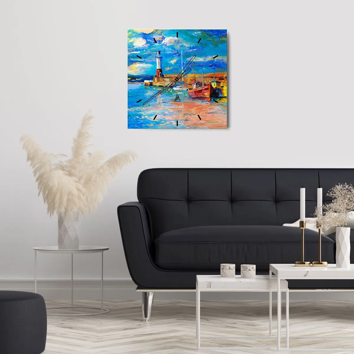 Falióra, Óra - Egy délután a szivárványos öbölben - 30x30 cm