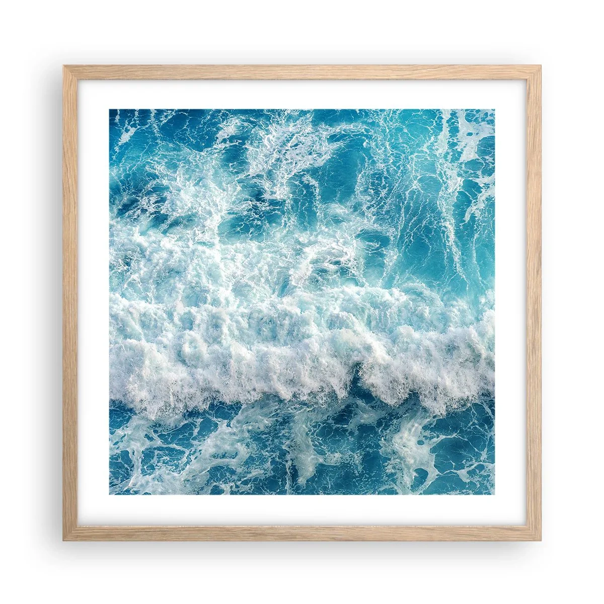 Poszter világos tölgy keretben - Vidáman és ugrálva - 50x50 cm