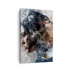 Vászonkép - Történet egy lányról, várossal a háttérben - 80x120 cm