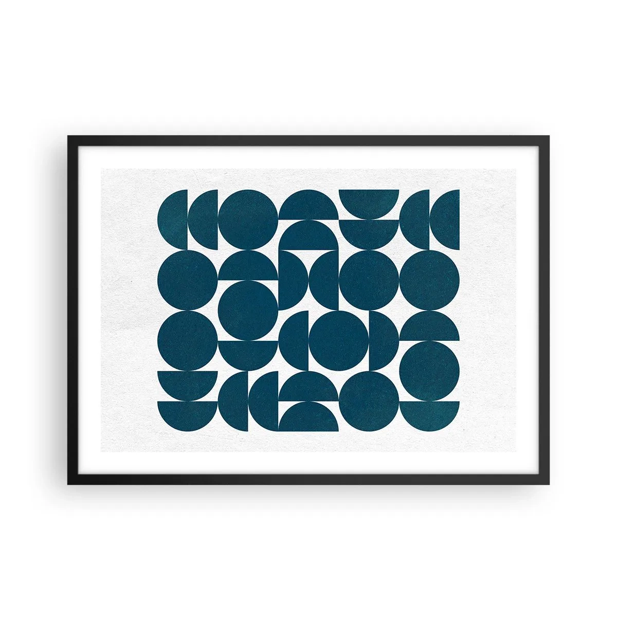 Poszter fehér keretben - Körök és félkörök - 70x50 cm