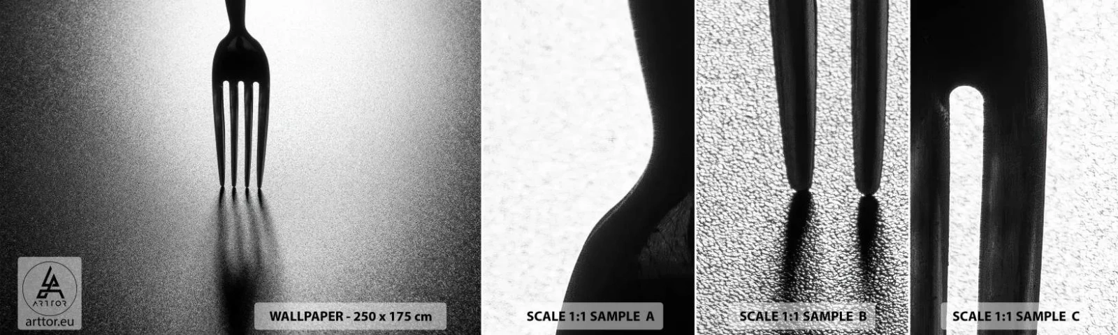 Fotótapéta Minta Standard Eco - Fény és árnyék - Villa, Evőeszköz, Konyha - 100x30 cm