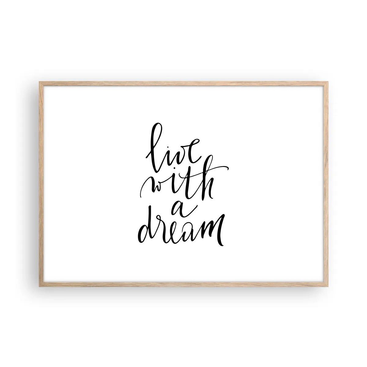 Poszter világos tölgy keretben - Természetesen - 100x70 cm