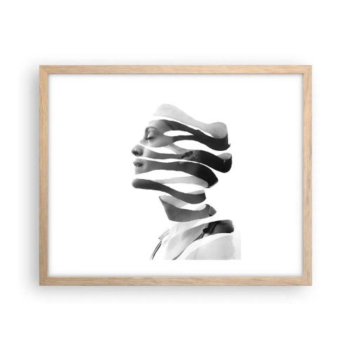 Poszter világos tölgy keretben - Szürreális portré - 50x40 cm
