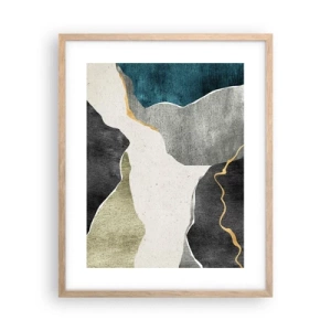 Poszter világos tölgy keretben - Mozaik kompozíció aranyszállal - 40x50 cm