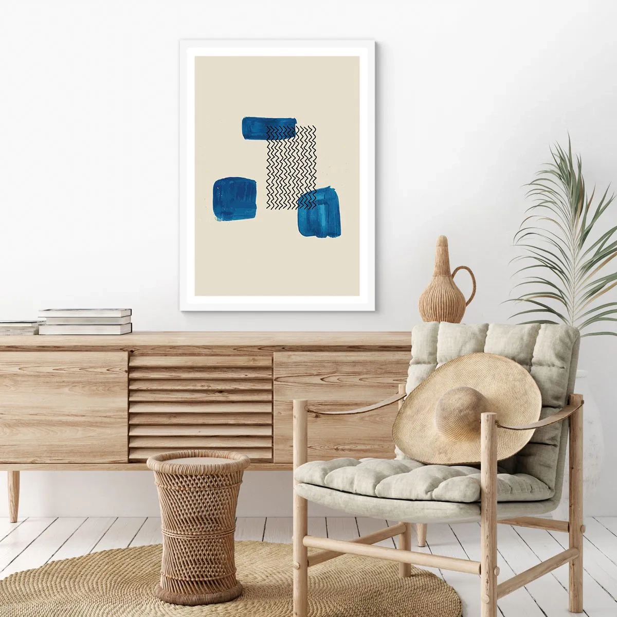 Poszter fekete keretben - Absztrakt kvartett - 50x70 cm