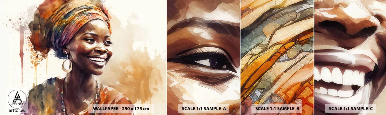 Fotótapéta Minta Standard Eco - Afrikai királynő - Nő, afro-amerikai, portré - 100x30 cm