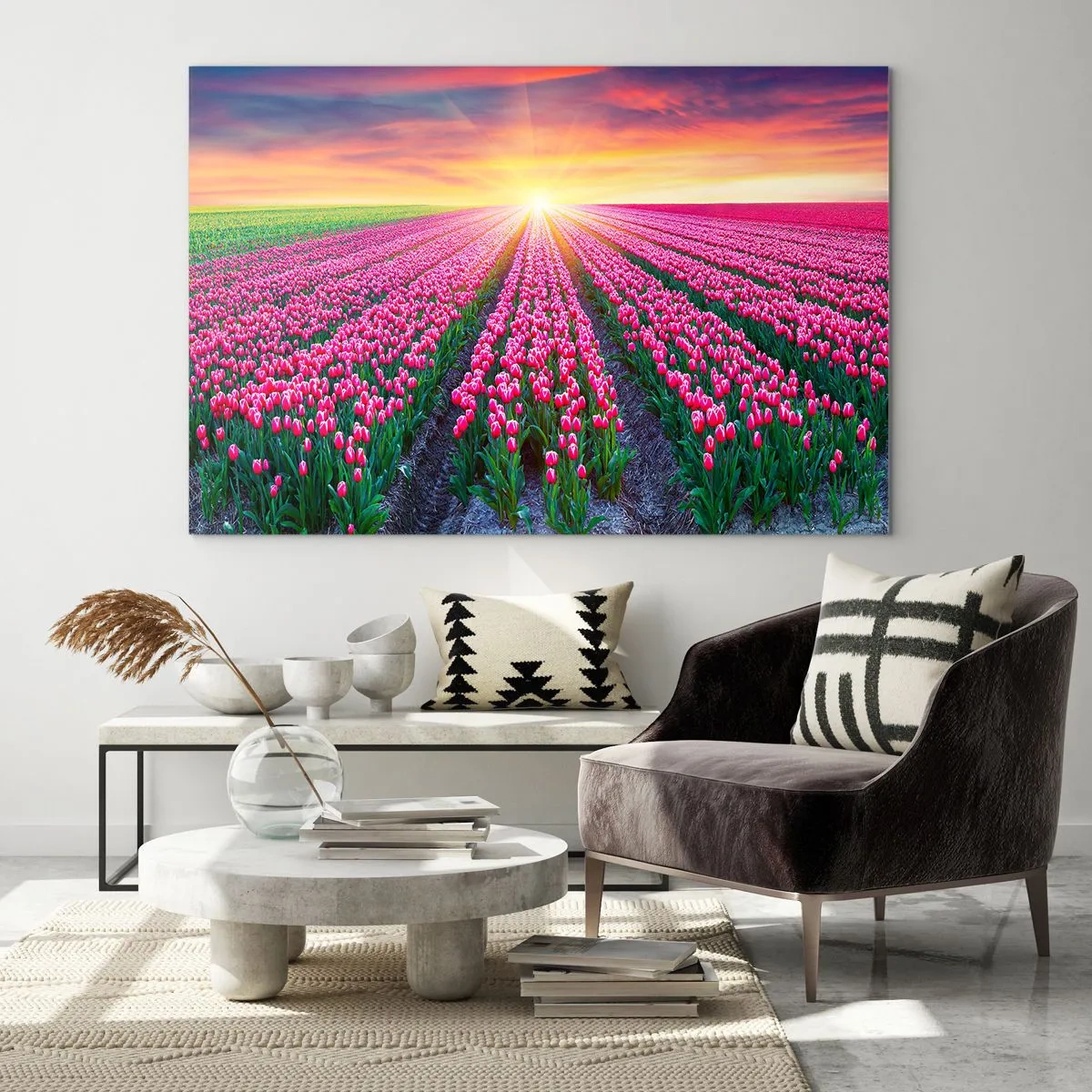 Üveg kép - Gyönyör farm - 120x80 cm