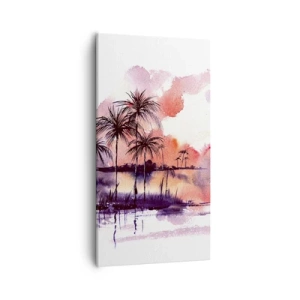 Vászonkép - A trópusok nyugalma vörösben - 55x100 cm