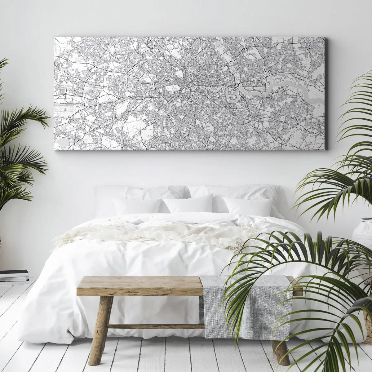 Vászonkép - A londoni labirintus térképe - 160x50 cm