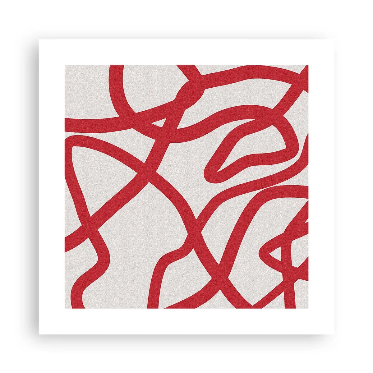 Poszter - Piros a fehéren - 40x40 cm