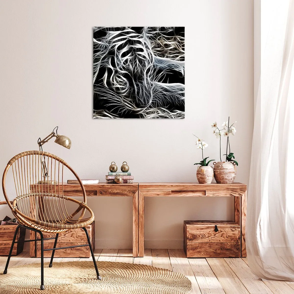 Vászonkép - Tanulmány a macska könnyedségéről - 40x40 cm