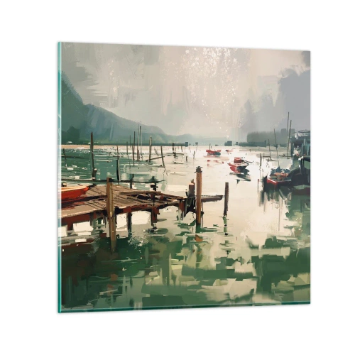 Üveg kép - Leöntött olvasztott holddal - 50x50 cm