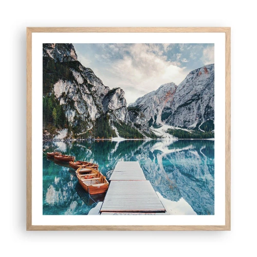 Poszter világos tölgy keretben - Megmutatjuk a szépséget - 60x60 cm