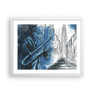 Poszter fekete keretben - Városi rapszódia - 50x40 cm