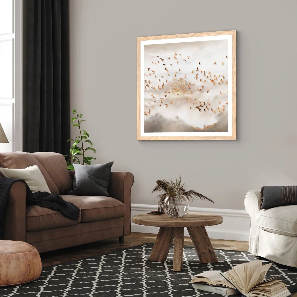 Poszter világos tölgy keretben - Itt az idő... - 50x50 cm