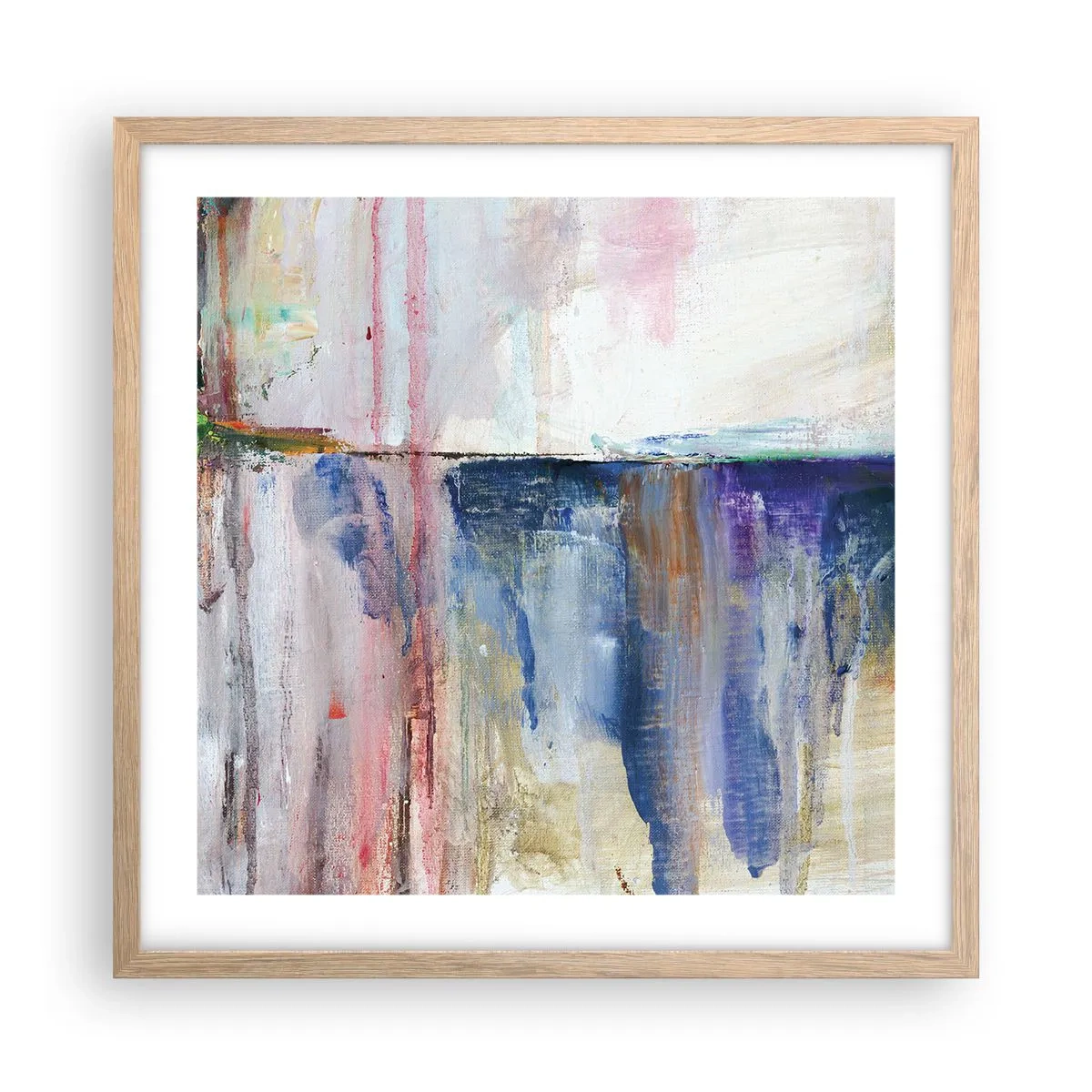 Poszter világos tölgy keretben - Színes benyomások és társítások - 50x50 cm