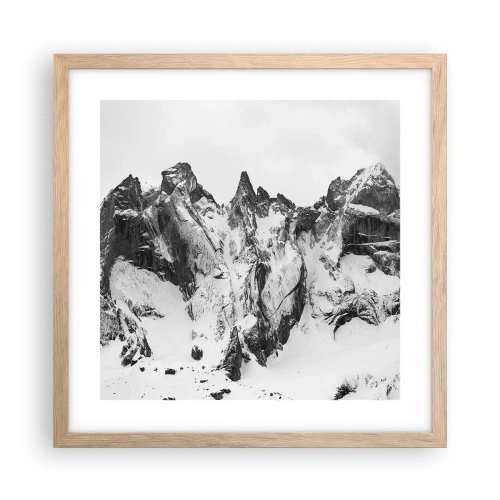 Poszter világos tölgy keretben - Rémes gránit hegygerinc - 40x40 cm