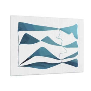 Üveg kép - Absztrakció: egy türkizkék összetétel - 100x70 cm