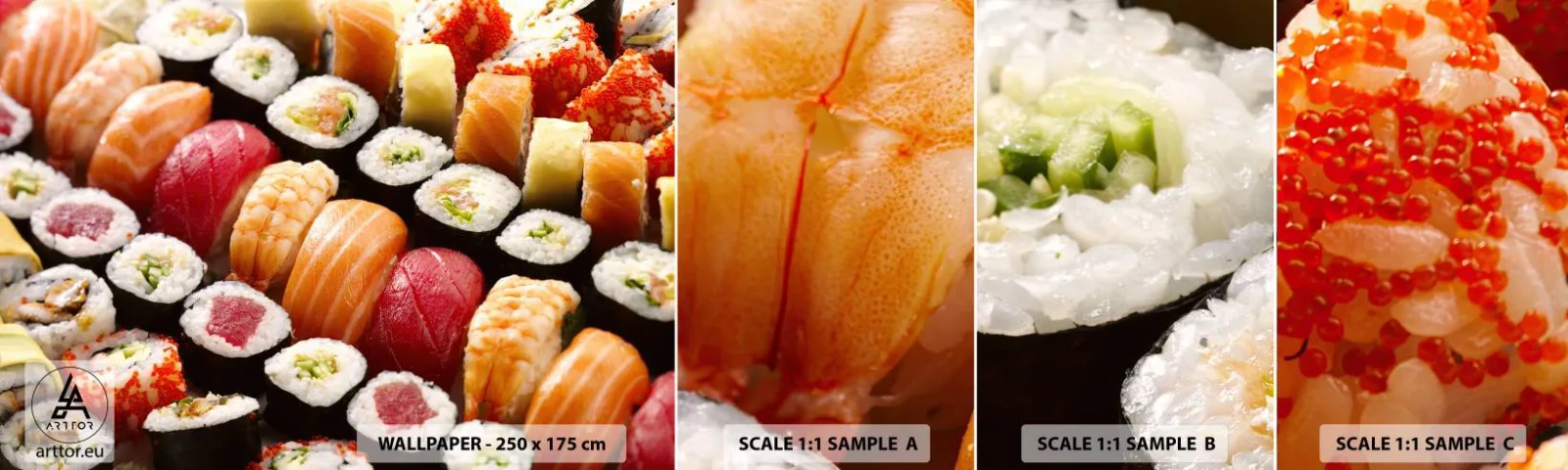 Fotótapéta Minta Standard Eco - Ázsia színei és ízei - Gasztronómia, Sushi, Ázsia - 100x30 cm