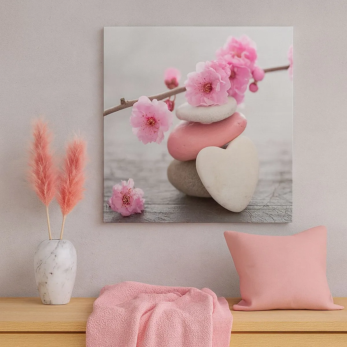 Vászonkép - Boldogság a cseresznyevirággal - 30x30 cm