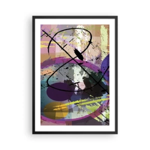 Poszter fehér keretben - Absztrakt kompozíció geometriai alakzatokkal - 50x70cm - Mehet egyenesen előre vagy körbe - Modern fali dekoráció nappalihoz és hálószobához ARTTOR