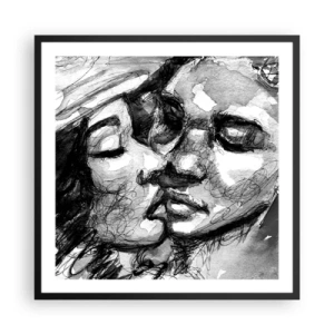 Poszter fehér keretben - Egy érzelmes pillanat - 60x60 cm