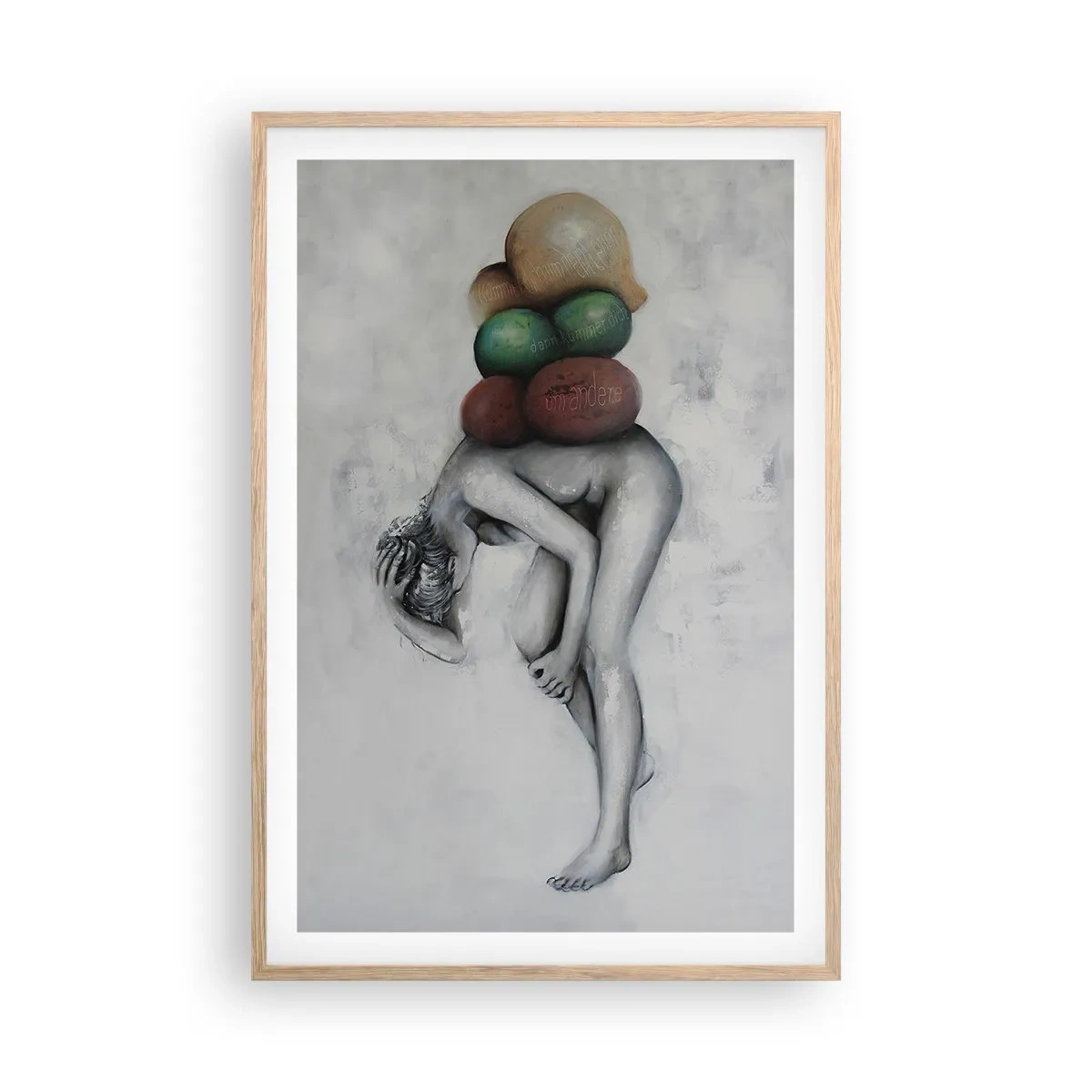 Poszter világos tölgy keretben - Az élet nehézségei - 61x91 cm