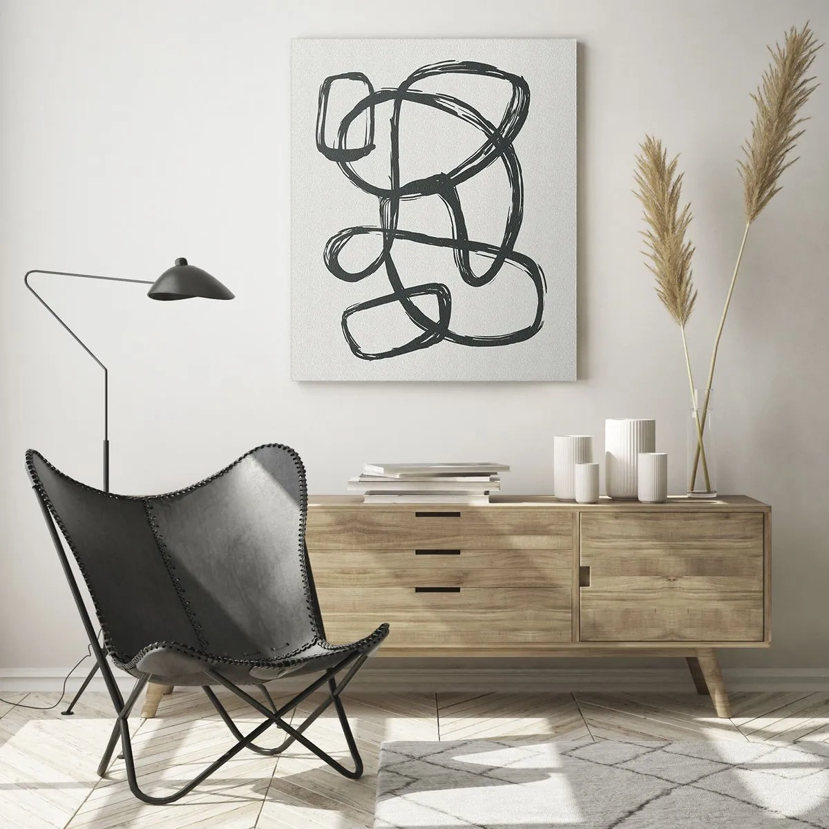 Üveg kép - Hurkolt absztrakció - 70x100 cm